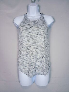 Lululemon Women's 4 Raise The Barre 2-in-1 Tank Space Dye White Gray Athletic